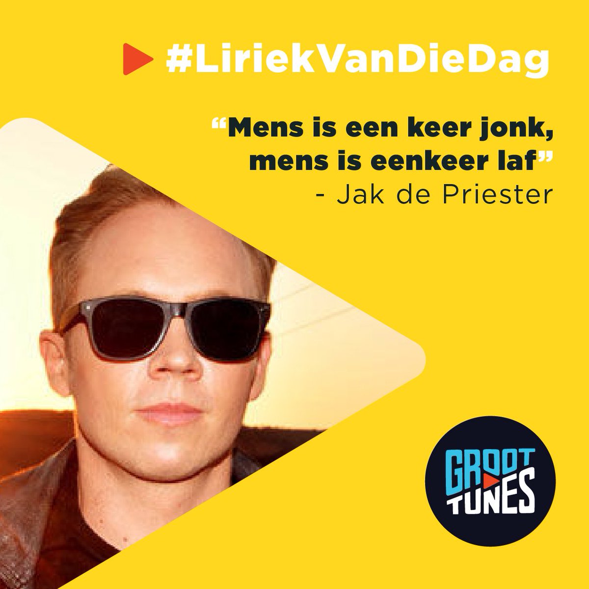 GrootTunes's tweet image. #LiriekVanDieDag: “Mens is een keer jonk, mens is eenkeer laf.” - @JakDePriester