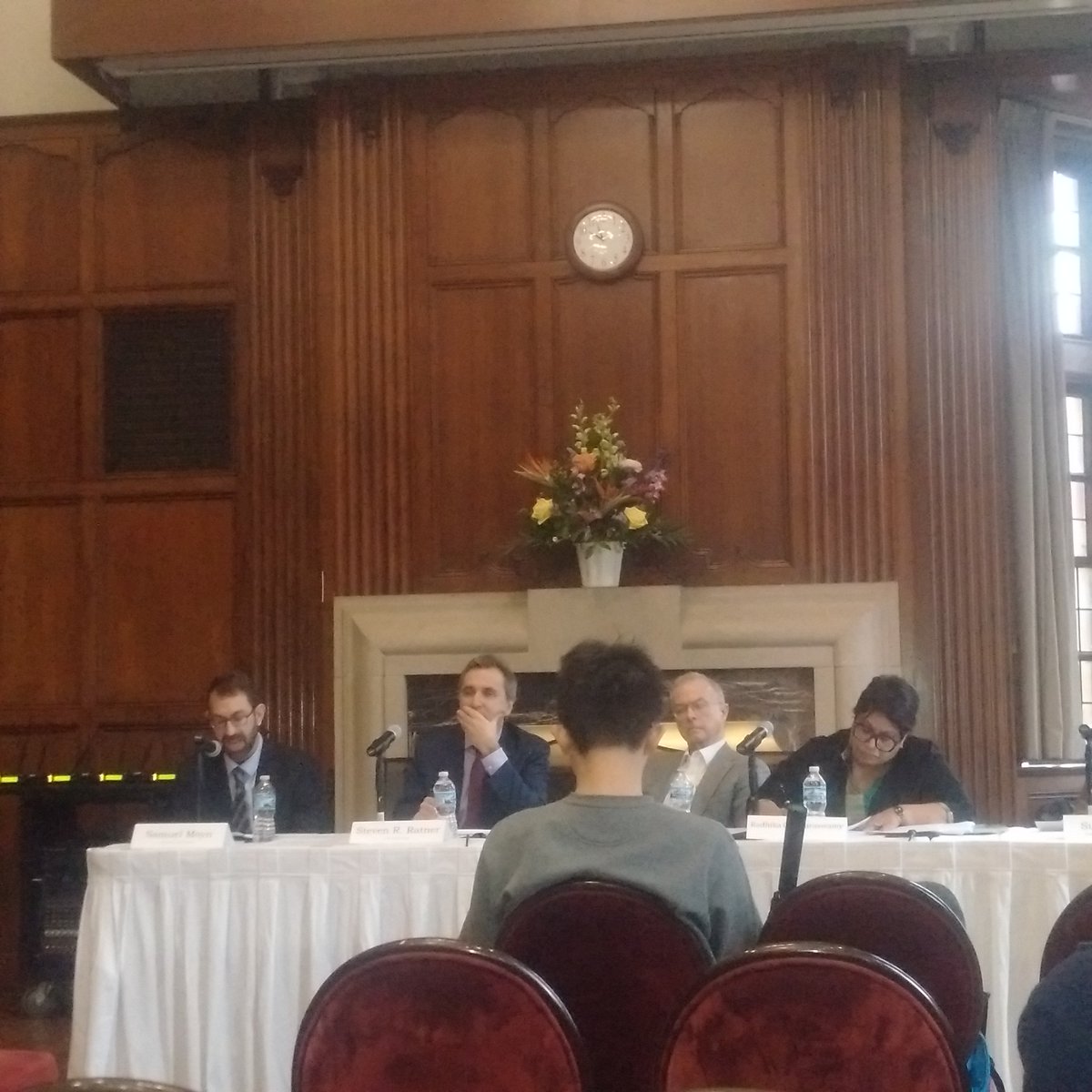 tomtemprosa's tweet photo. #TannerLecture w/ Samuel Moyn, Steven R. Ratner, David Kennedy on the panel. For R Coomaraswamy's lecture. @UMich https://t.co/IgzYtR1k7c