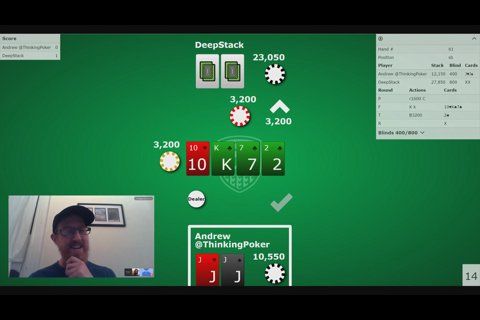 DeepStackAI's tweet image. Miss our 1st public #poker match? No sweat! Catch the video of #DeepStackAI vs @thinkingpoker & @NateMeyvis here: buff.ly/2olamMg