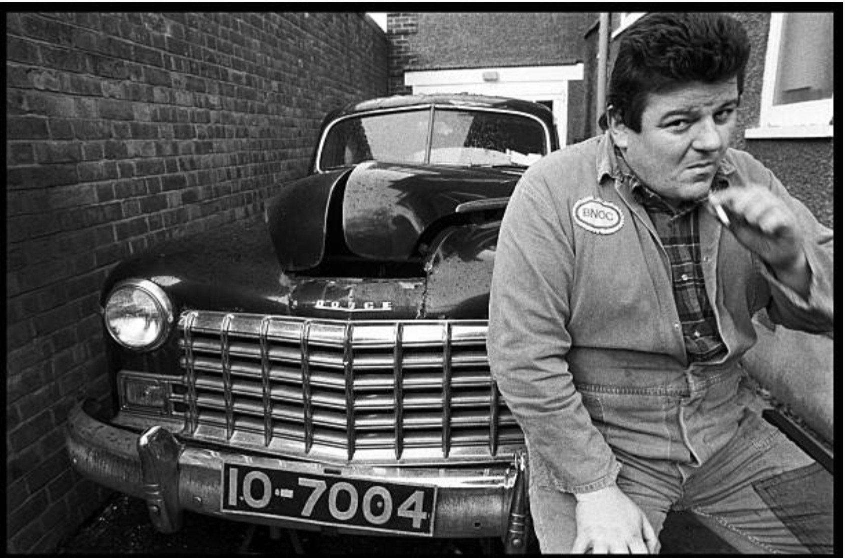 Happy birthday Robbie Coltrane.
At home in Kilburn with his Dodge.
Photo: David Corio, 1980 