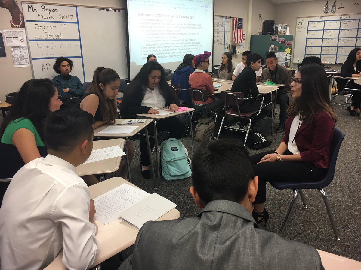 jillorithom's tweet photo. Interview day in Mr. Bryan's class!!  CAW! https://t.co/FYlDy0qbPt