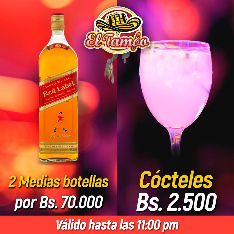 restambo's tweet photo. ¡Seguimos con las promociones! Hoy tenemos 2 medias botellas de etiqueta roja por solo Bs 70.000 y festival de cócteles por Bs 2.500 https://t.co/4jvuH2wG9F