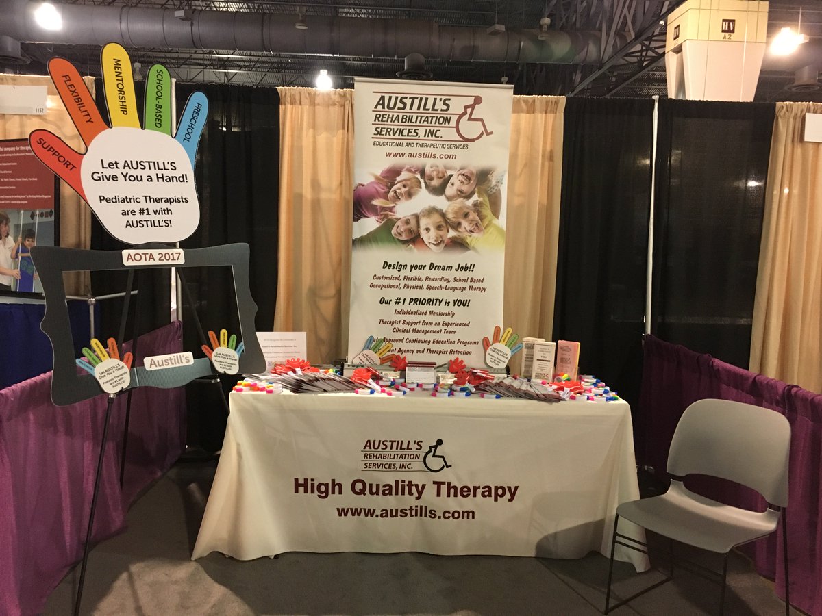 AustillsRehab's tweet photo. Come see us at the AOTA Conference in Philadelphia! OT! 100 Years Strong!! https://t.co/nHadxF3vDE