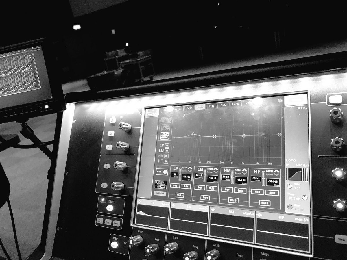 AudioJM's tweet photo. Love having all the #Dyn8 processing onboard with the #dLive @Allen_heath #tourlife https://t.co/rcSkgWnA2I