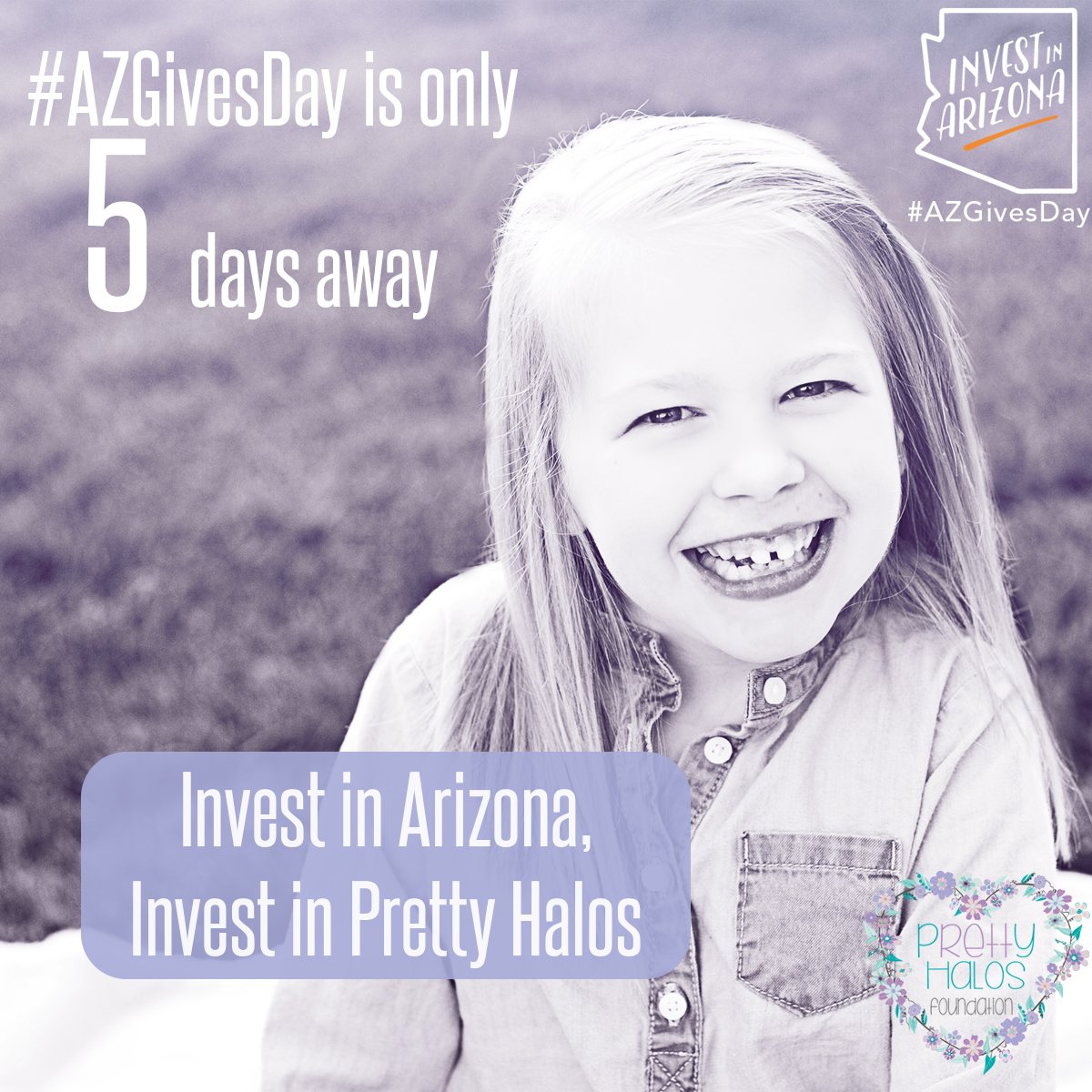 PrettyHalos's tweet photo. Mark your calendars. #AZGivesDay is April 4th. Show your support and donate to #PrettyHalosFoundation https://t.co/x40LCMTFeB