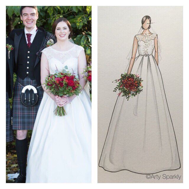 Custom bridal illustration off in the post for the lovely Rachel 🎨✨ #wedding #bride #love #illustrator #fashionista #fashion #draw #art