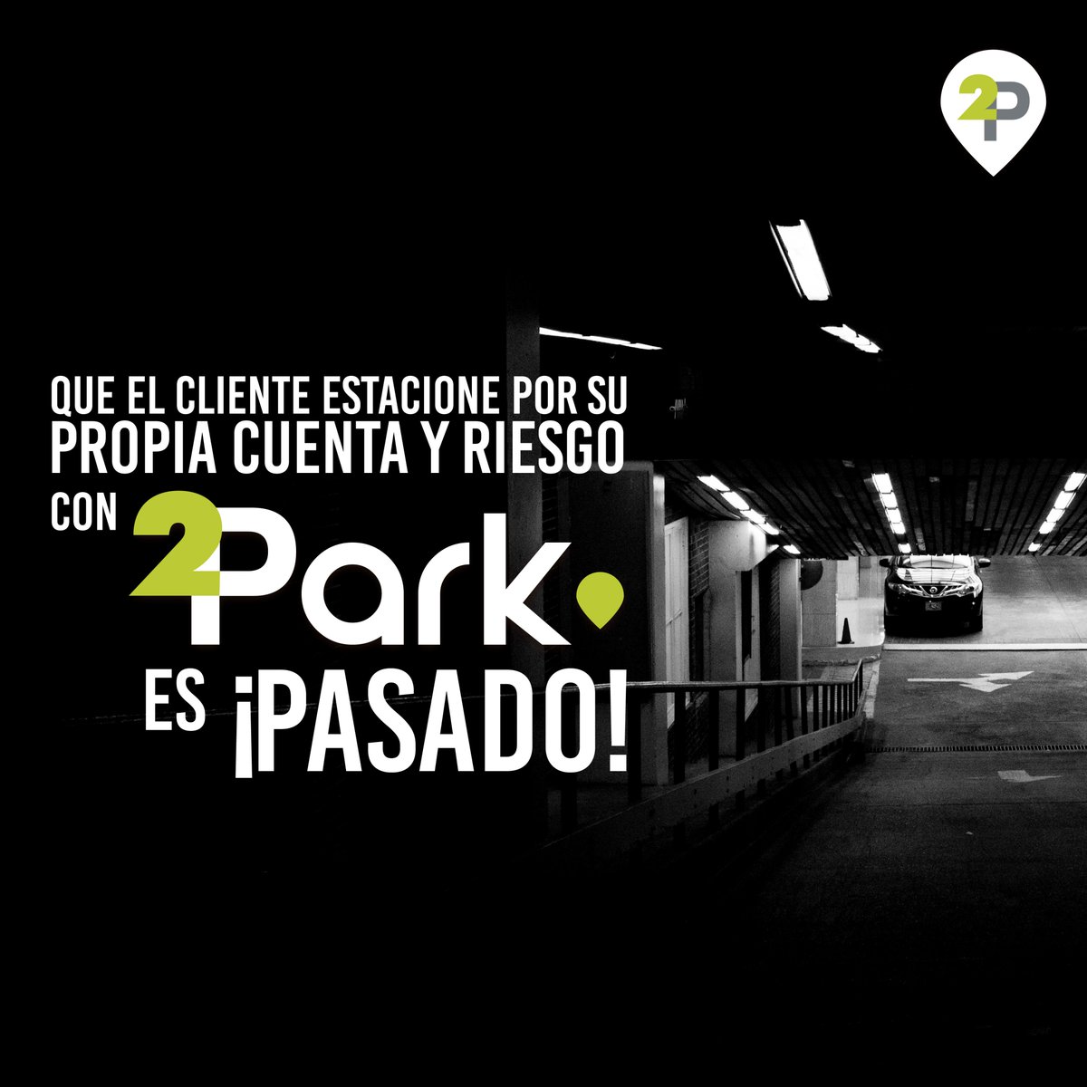 2parkapp's tweet photo. Que el cliente estacione por su propia cuenta y riesgo, con 2park es ¡pasado! #parking #Colombia #parqueo #newapp https://t.co/pY294GjKaa