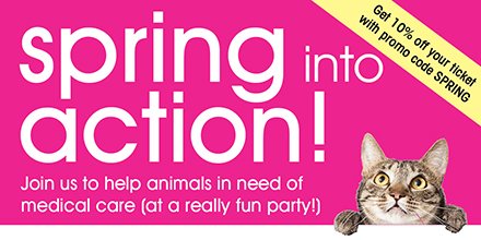 PositiveTails's tweet image. One week left to buy your tickets for the Positive Tails bash! Get a 10% discount with promo code SPRING.