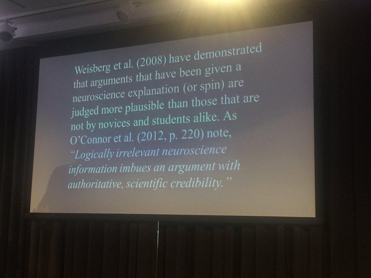 jsauer_sentient's tweet image. Beware of pseudo-neuro...&quot;logically irrelevant neuroscience information imbues an argument with authoritative, scientific credibility&quot; #NMWF