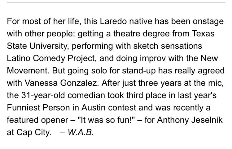 FalloutComedy's tweet photo. Some wonderful words for some amazing TNM alumni. Read the whole @AustinChronicle article here: https://t.co/FLzQv03x97 https://t.co/mxYEcFtD96