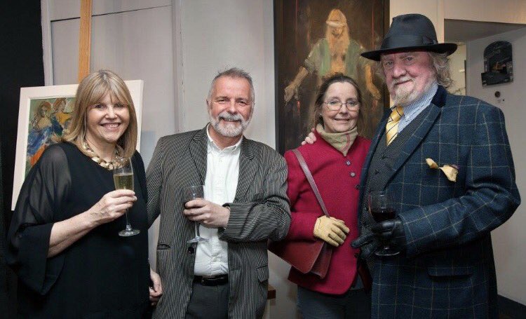 Lovely photo of <a href="/GhislaineHoward/">Ghislaine Howard</a> Michael Howard, Judith M O'Leary and <a href="/GKeyStudio/">GeoffreyKeyStudio</a> at preview of Ghislaine's Retrospective at Collect Art