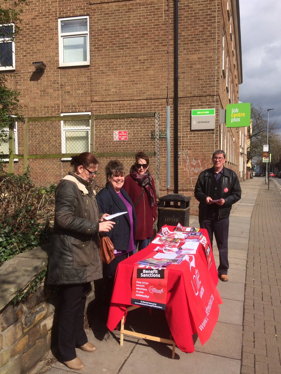 Unite_Community's tweet photo. #No2Sanctions activity in #York #Sunderland #Newcastle &amp; #Middlesbrough 
We're on telly tonight &amp; in the papers tomorrow !

#IDanielBlake ✊🏼 https://t.co/22XTMQebpI