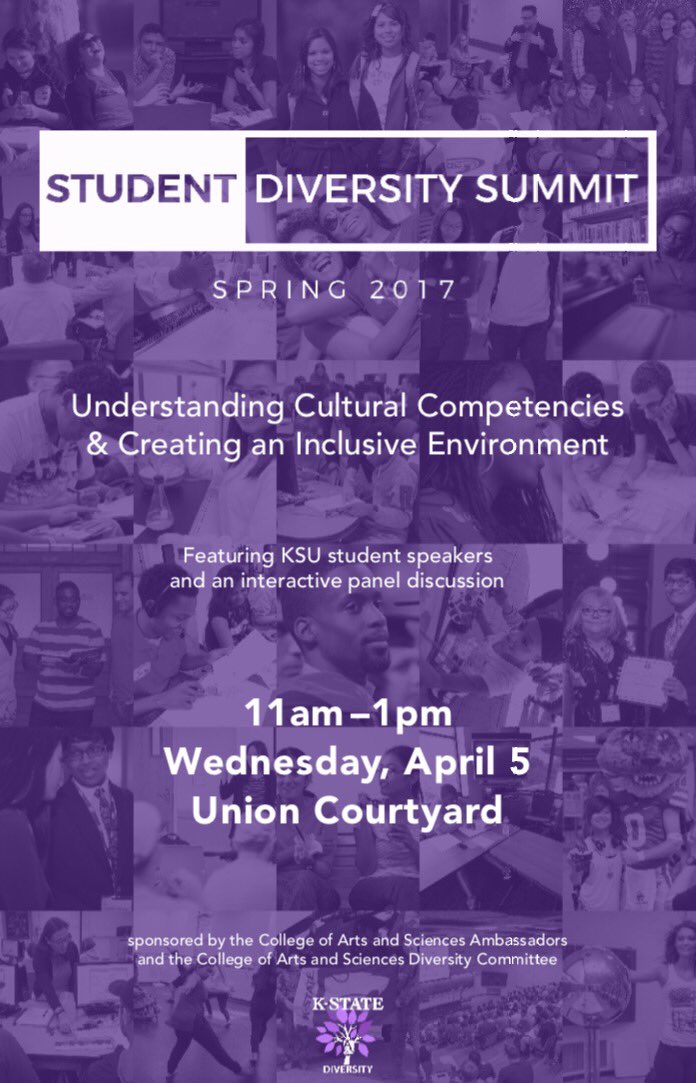 Join us Wednesday April 5th, for food, t-shirts, Student Speakers and the opportunity to understand cultural competencies here at K-State!