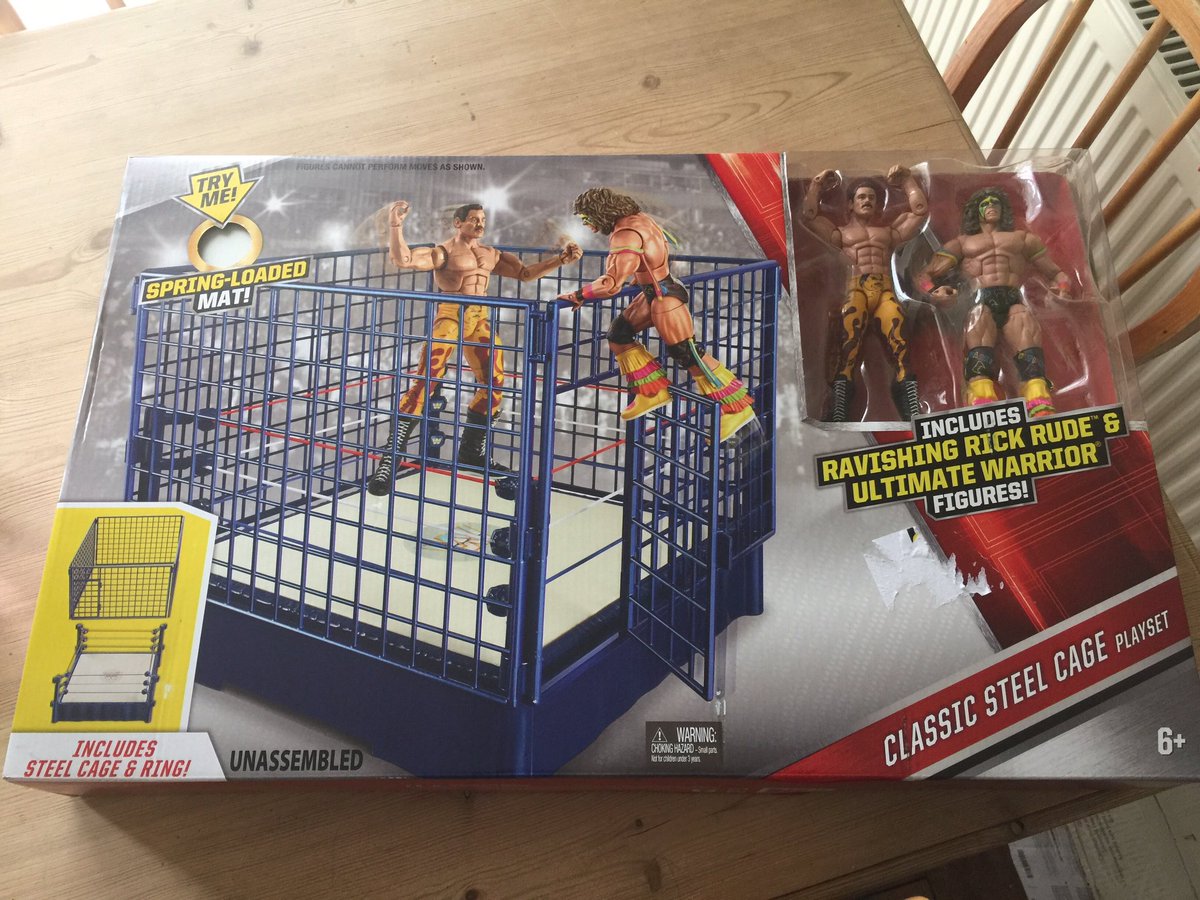 wwe steel cage ring playset