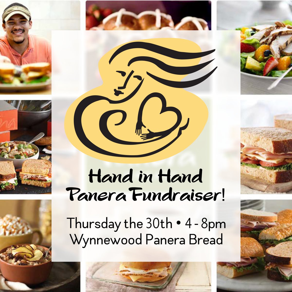 SJUHandinHand's tweet photo. Grab some dinner at Panera in Wynnewood b/t 4 and 8 tonight &amp; show the flyer on your phone at checkout! Help support Hand in Hand! https://t.co/kuFl70OKAj