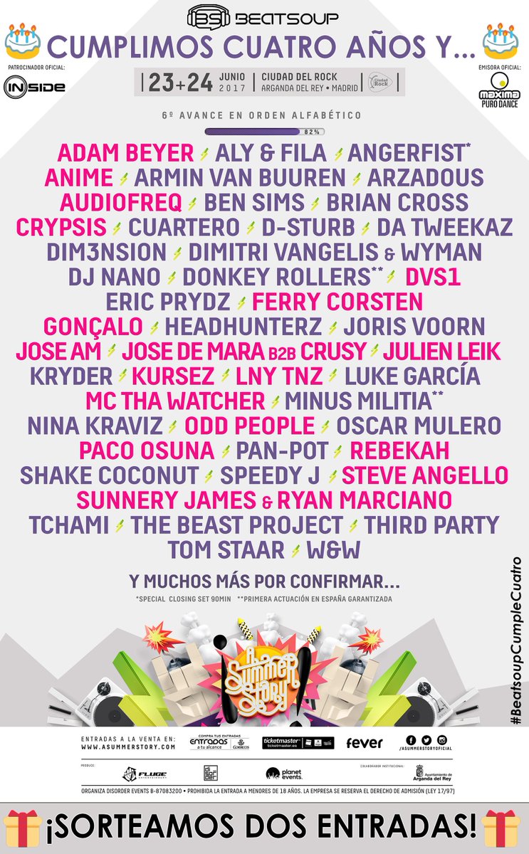 beat_soup's tweet photo. #BeatsoupCumpleCuatro ¡¡SORTEAMOS DOS ENTRADAS PARA LA MEJOR HISTORIA DE ESTE VERANO @ASummerStoryOfi!! | FOLLOW + RT | https://t.co/LB1E0UB49W