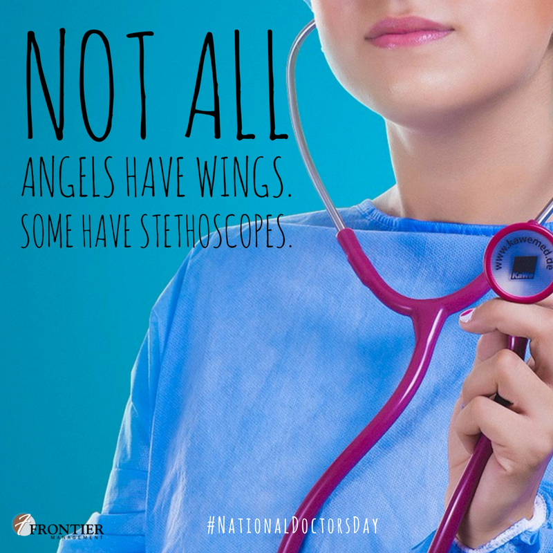 frontierseniors's tweet photo. Not all angels have wings.  Some have stethoscopes.  Happy #NationalDoctorsDay to all doctors! #FrontierCulture https://t.co/M77BE8KesI