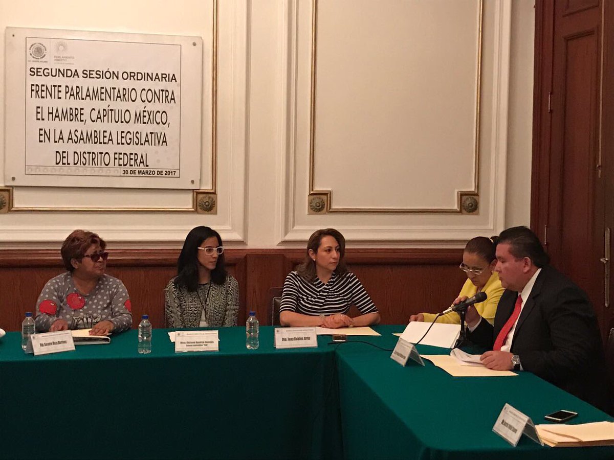 Participé en Sesión del Frente Parlamentario contra el Hambre en @AsambleaDF <a href="/SocorroMeza10/">Socorro Meza</a>