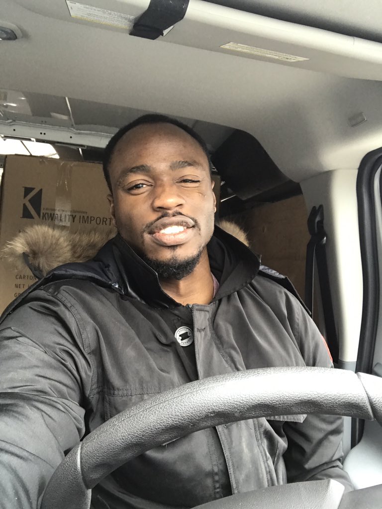 effodu's tweet photo. @StyleChatNG Driving a truck for my friend who is buying furniture for his home. Wearing a simple @CanadaGooseInc for the cold. #NoStyleHere #StyleChatNG https://t.co/rVLmeZmYEf