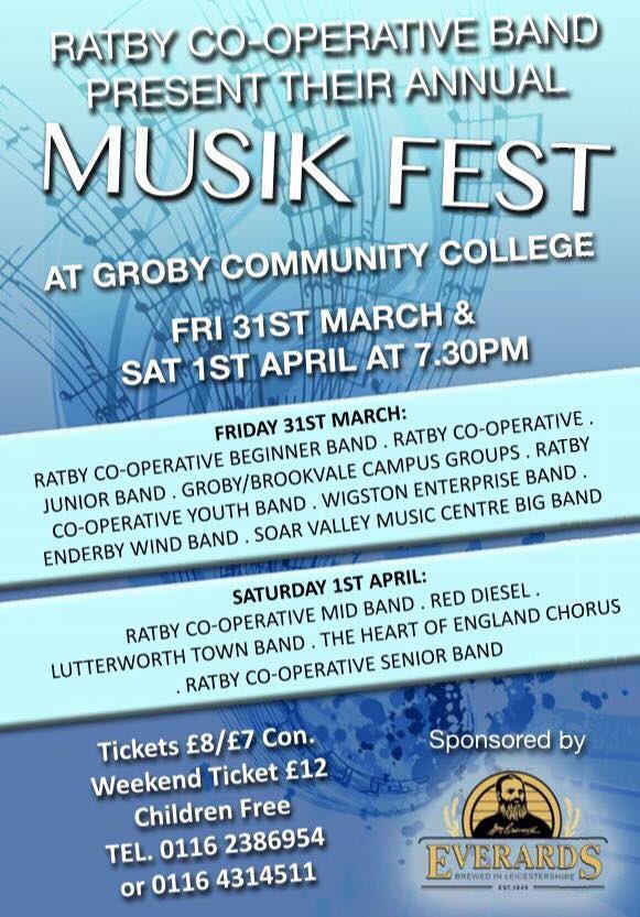 RatbyBand's tweet photo. Come and join us and more local groups at this years MUSIK FEST! https://t.co/W6OAfEIe19