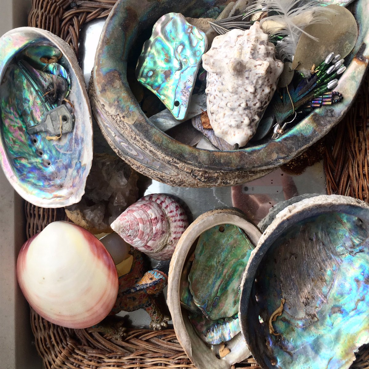 My Mothers collection of Mother Of Pearl // Inspiration for first wallpaper collection for <a href="/NLXL/">NLXL</a> launching at #rossanaorlandi #milan17