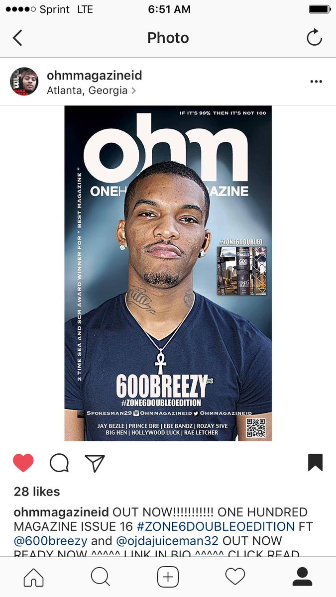 ROZAY5IVE's tweet photo. S/o @600Breezy Fa Makin Da Cover Of #OHM #OneHundredMagazine S/o @samhoody Fa Connectin da Dots And Gettin me a a interview and My Own Page https://t.co/gR4Cs0q8Jn
