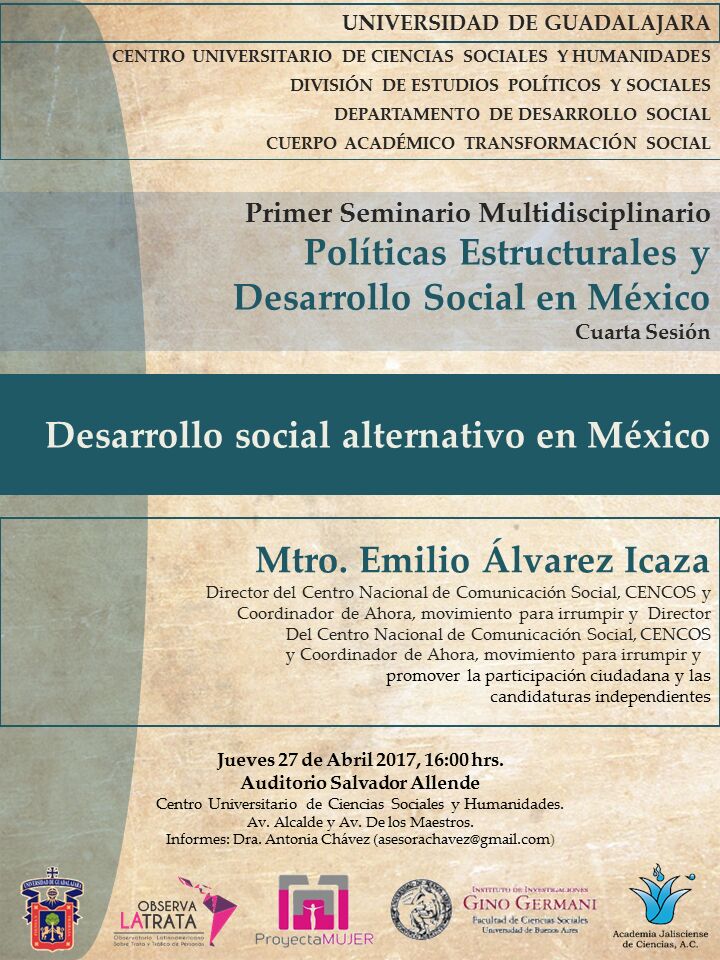 #Invitaciones
#Seminario en Políticas Estructurales y Desarrollo Social en México.
#UniversidadDeGuadalajara #Guadalajara