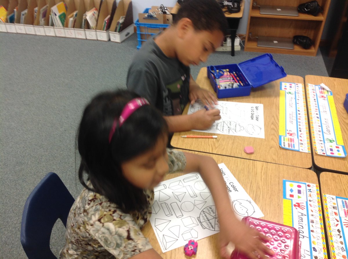 thompsonfrogs's tweet photo. Playing a spinner game with 3-D shapes@DonaldESD#geometry fun https://t.co/w87R9OfPVS