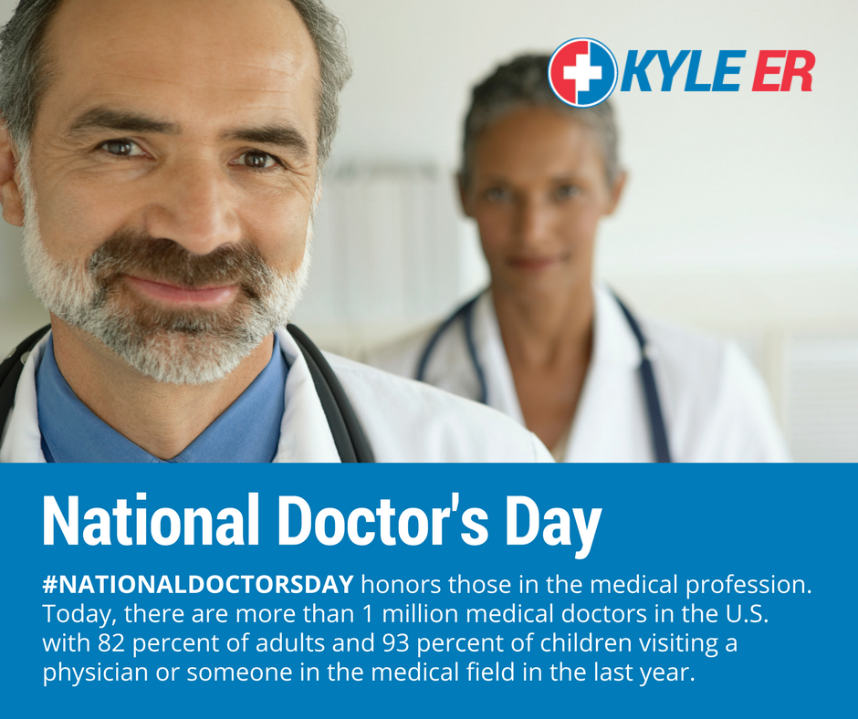 KyleERHospital's tweet photo. This #NATIONALDOCTORSDAY we'd like to recognize our doctors at #KyleER and ALL doctors for their contributions to society &amp; the community. https://t.co/KD9vbgkjtO