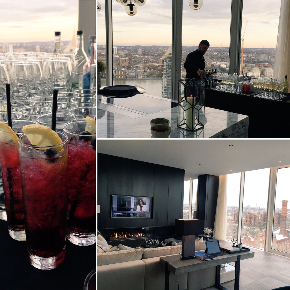 Enjoying some fantastic #London views looking after our penthouse guests tonight! #champagne #canapés #eventcatering #riverview #property