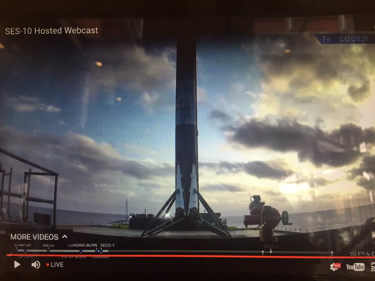 NealShepherd's tweet photo. Holy shit! @SpaceX did it! First orbital-class rocket landed, relaunched, and landed again. The future is bright for space travel! https://t.co/UNYFnyrSPa