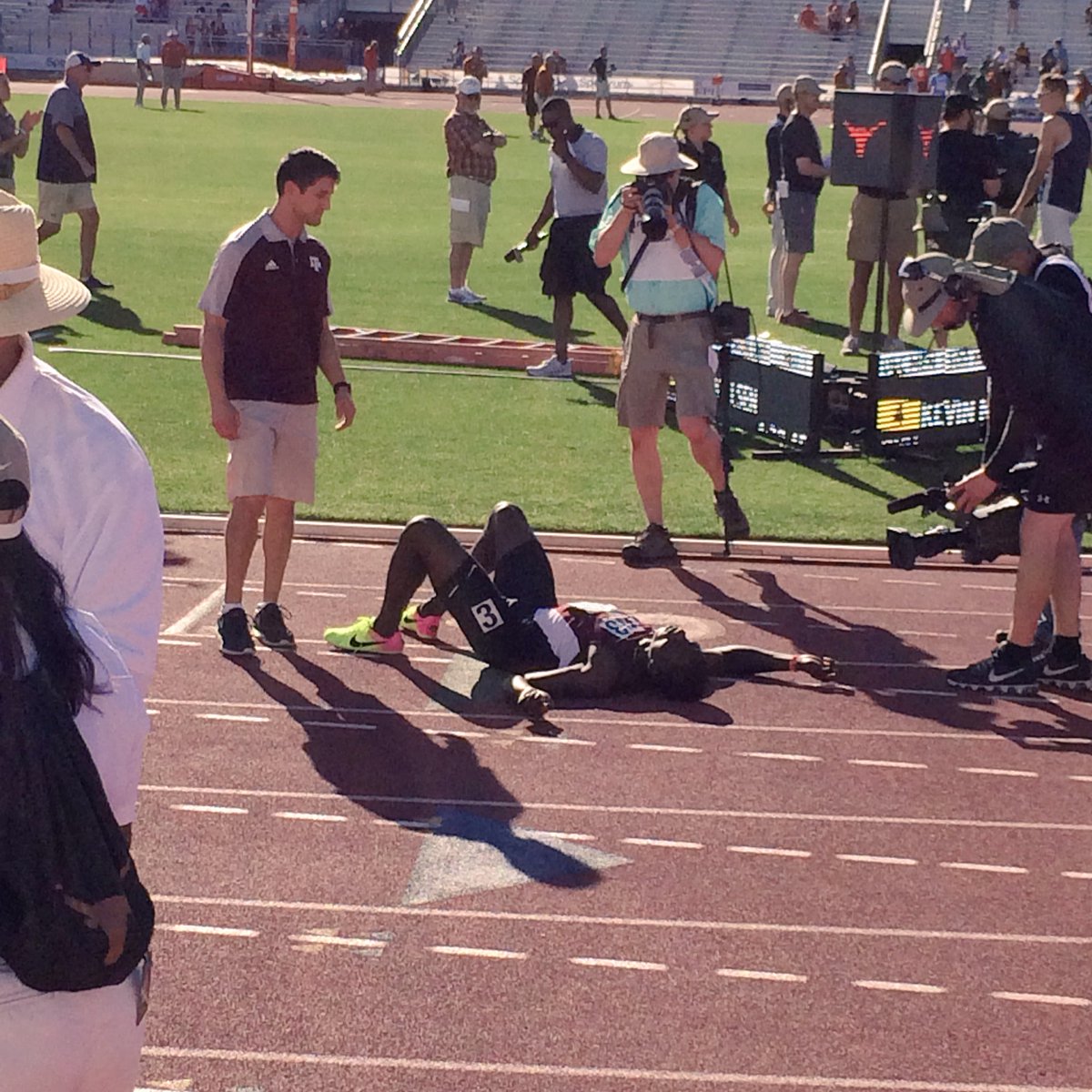 FloTrack's tweet photo. NEW NCAA DECATHLON RECORD! @aggietrk's Lindon Victor https://t.co/LC5iv7rIQw