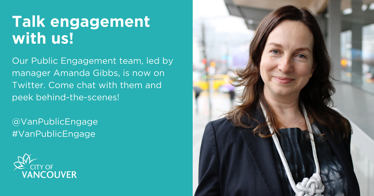 CityofVancouver's tweet image. Ta da: our #PublicEngagement team is now on Twitter. Talk engagement with them at @VanPublicEngage!