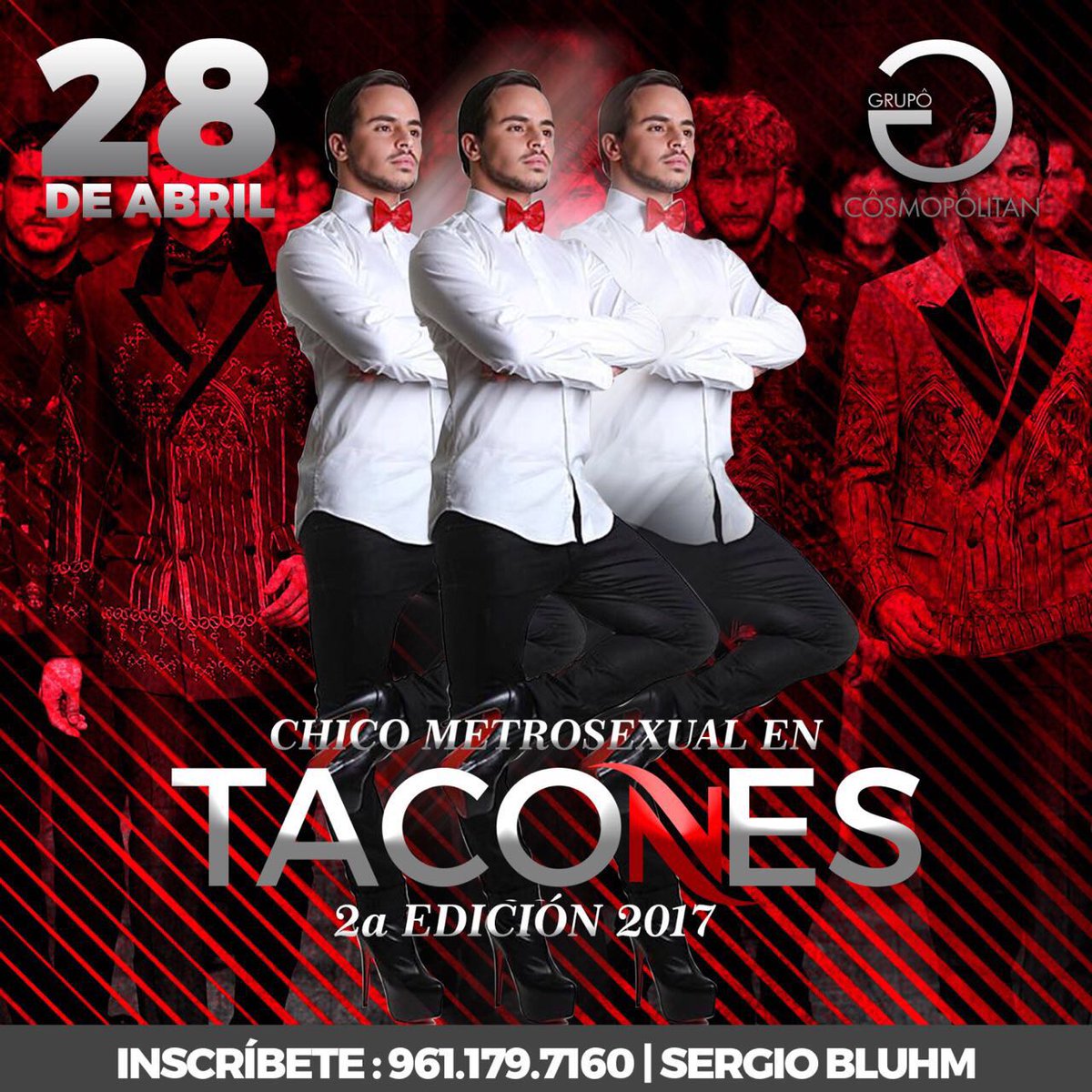 Sergio35028192's tweet photo. No te pierdas este gran evento !!!

28 de abril chico Metrosexual en tacones 2017.

RESERVACIONES 9611797160 https://t.co/z7aA5RMYGt