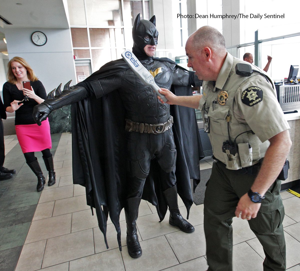 Holy security check — #Batman! Great pic by Dean Humphrey taken at #MesaCounty Justice Center Thurs. at <a href="/CASAmesacounty/">CASA of Mesa County</a> event. #gjco
