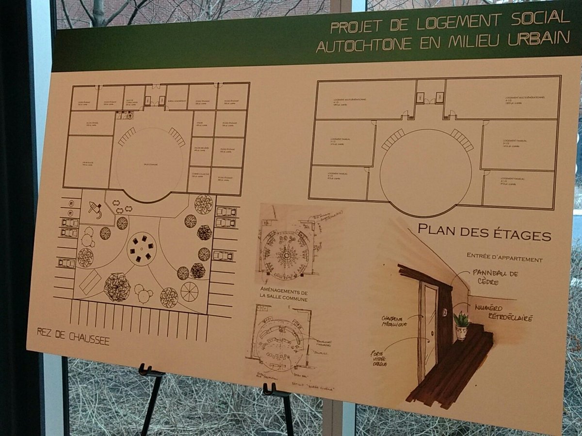 Dévoilement du design créé par Myriam Thirnish pour le projet de logement Kanónhses! 
#designautochtone #projetkanonhses