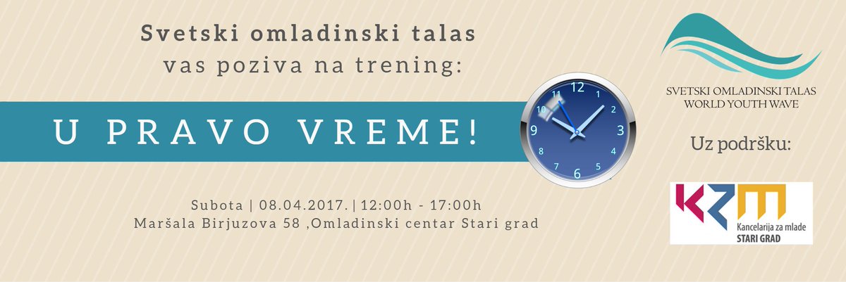 nvo_SOT's tweet photo. Pozivamo vas na trening iz oblasti upravljanja vremenom pod nazivom „U pravo vreme“! :)
https://t.co/1lfA5RPLJw #timemanagement #SOT https://t.co/MAR2pt7eDB