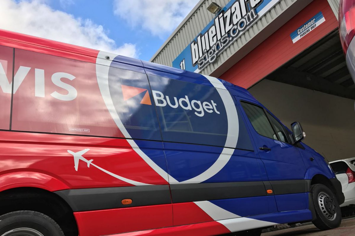 BlueLizardSigns's tweet photo. Wrapped Sprinter Coaches for Avis Car Rental / Budget Car Rental using @AveryDennison film & perforated window film. @Spandex_UK #EVMDirect https://t.co/0SCx9fmW2O