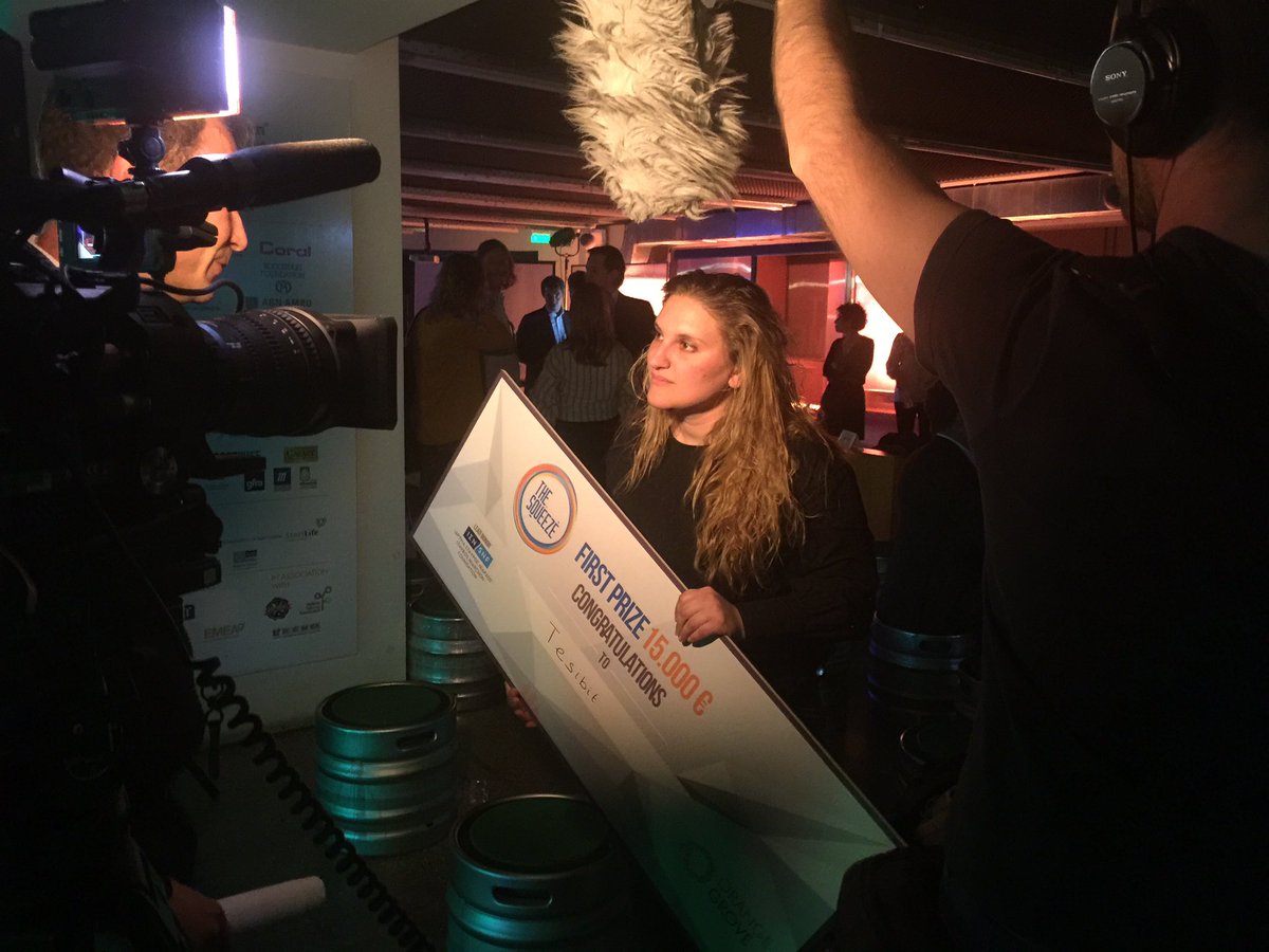 NLinGreece's tweet photo. Today's Squeeze winner @tesibit being interviewed @OrangeGroveAth #startups https://t.co/kl9FM2k2Cv