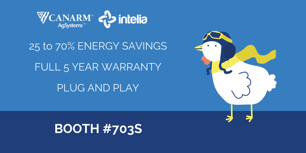 CanarmAgSystems's tweet photo. Attending the #LdnPoultryShow next week? Come to the Canarm-Intelia booth. You’ll be #blownaway by our #ECsmart motor. #energysavings https://t.co/SNQ8LZdy6I
