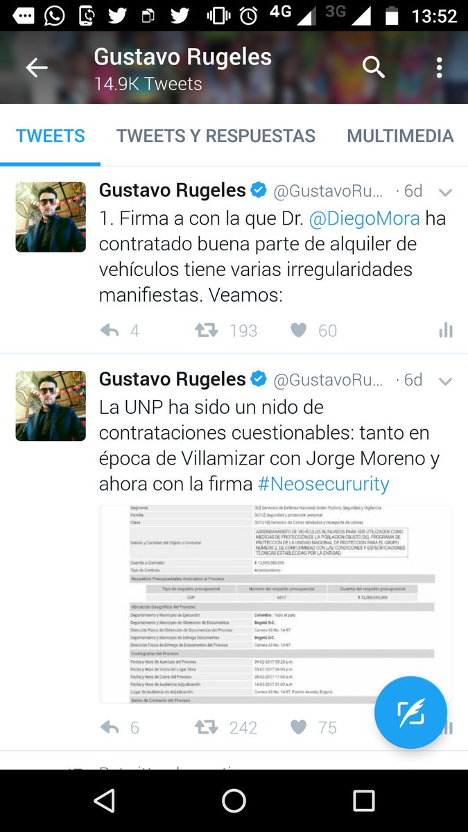 GustavoRugeles's tweet photo. La @CGR_Colombia revisará contratos de @UNPColombia con la firma #Neosecurity en atención a estas irregularidades denunciadas  @DiegoFMoraA https://t.co/KS9MJ0Le8H