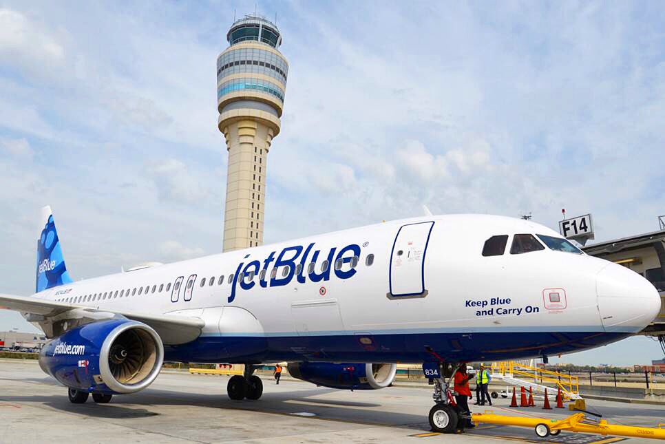 JetBlue's tweet photo. Peach cobbler, meet Boston cream. Enjoy our new nonstop service between Atlanta and Boston. 🍑💙🍩 #JetBlueATL https://t.co/qTf3WH415U