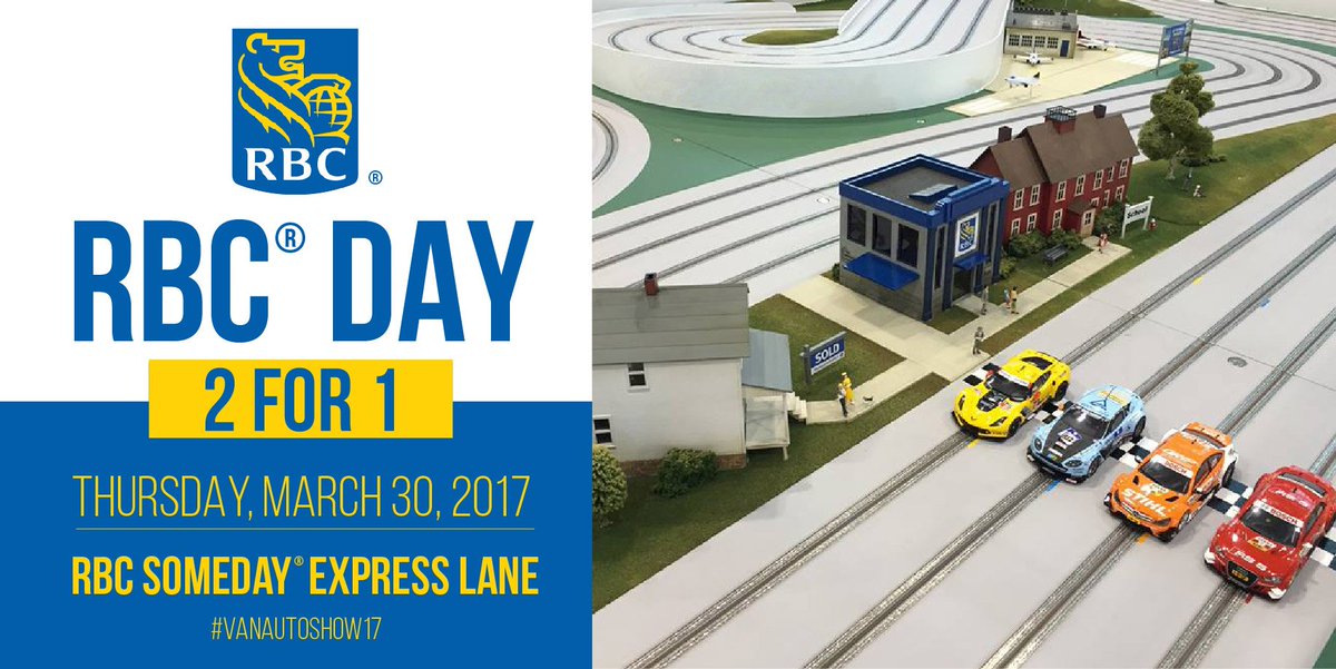 VanAutoShow's tweet photo. Thurs Mar 30 is #RBCday! 2for1tix for @RBC clients! #vanautoshow17! Open 10AM-10PM @VanConventions Details: https://t.co/PRDVfYzBEh https://t.co/i83uyP0lIK