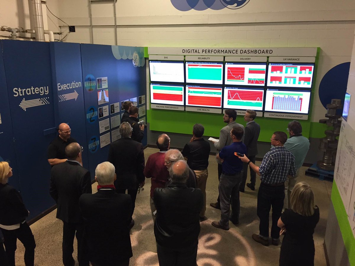 WabtecCorp's tweet photo. .@jamiesmiller and Philippe Cochet hosted a panel and tour of our innovative Grove City, PA Brilliant Factory - one of seven showcase sites. https://t.co/yAHhDhulAY