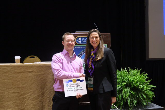Congratulations to <a href="/DrPepperSnapple/">Dr Pepper Snapple</a> for winning 2017 Lean Six Sigma Project of the Year for impacts to selling #lssconf2017