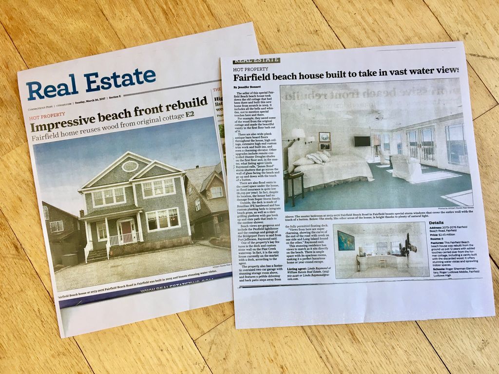 LindaSRaymond's tweet photo. Thank you, Connecticut Post for featuring my new listing at 2073 Fairfield Beach Road, Fairfield CT! #BeachHouse #CommuterHome #WaterViews https://t.co/CHN7ZydwF5