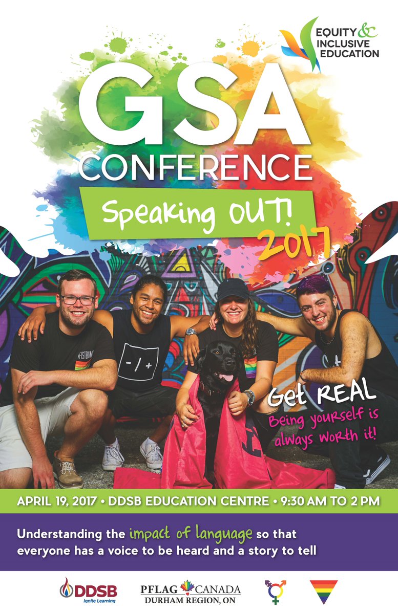 equity_DDSB's tweet photo. Hey @durhamdsb , looking forward to seeing representation from all our GSAs at this year's conference on April 19! #SpeakingOUT https://t.co/qMInNnXTHM