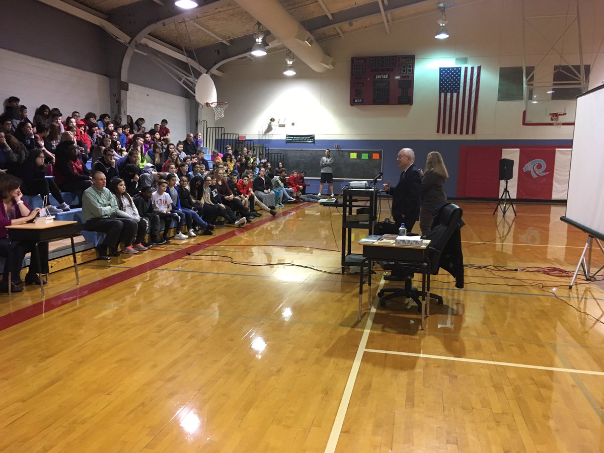 RalstonMS's tweet photo. Big @RalstonMS thank you to Robbie Weissman from the @IHENEORG for his Holocaust survuvor presentation to our 8th grade students https://t.co/9bc9Q06S2N