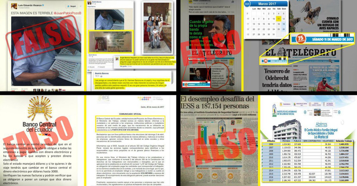 ELDEDOec's tweet photo. ¡Mira todas las mentiras que ha publicado la oposición desesperada! ¡Toda su campaña sucia se ha basado en calumnias y engaños! https://t.co/wjndgZMrnk