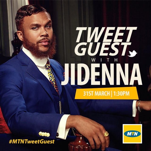 MTNNG's tweet photo. The Chief is home & he's going to be LIVE at MTN. Get your questions ready & join us by 1:30 2mrw for a #TweetGuest session with @Jidenna https://t.co/4nqZC1KCWa